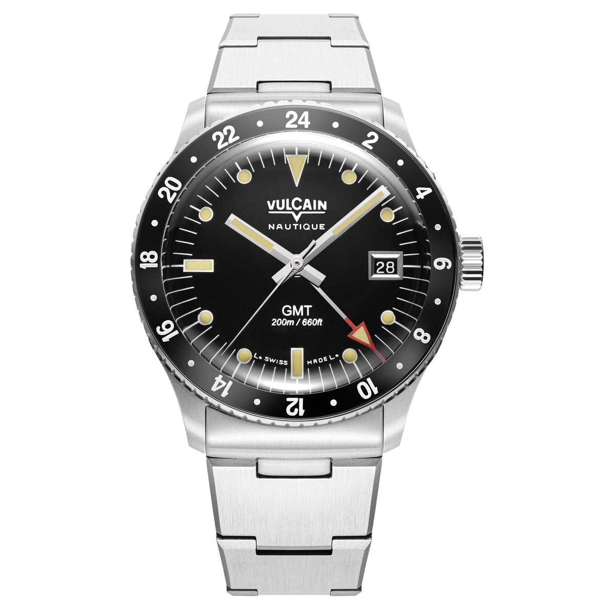 Vulcain Skindiver GMT - Black Luminova Beige 680174A07.BHM286