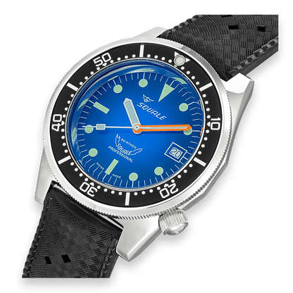 Squale 1521 Blue Ray Rubber 1521PROFD.HT Kautschukband Taucheruhr