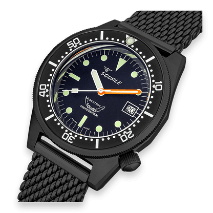 Squale 1521 Pvd Black Mesh 1521PVD.MEPVD20 Milainaise Edelstahlband Taucheruhr