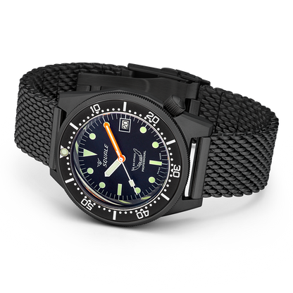 Squale 1521 Pvd Black Mesh 1521PVD.MEPVD20 Milainaise Edelstahlband Taucheruhr