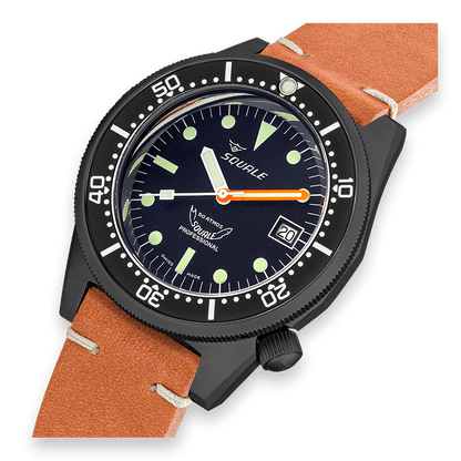 Squale 1521 Pvd Leather 1521PVD.PC Lederband Taucheruhr