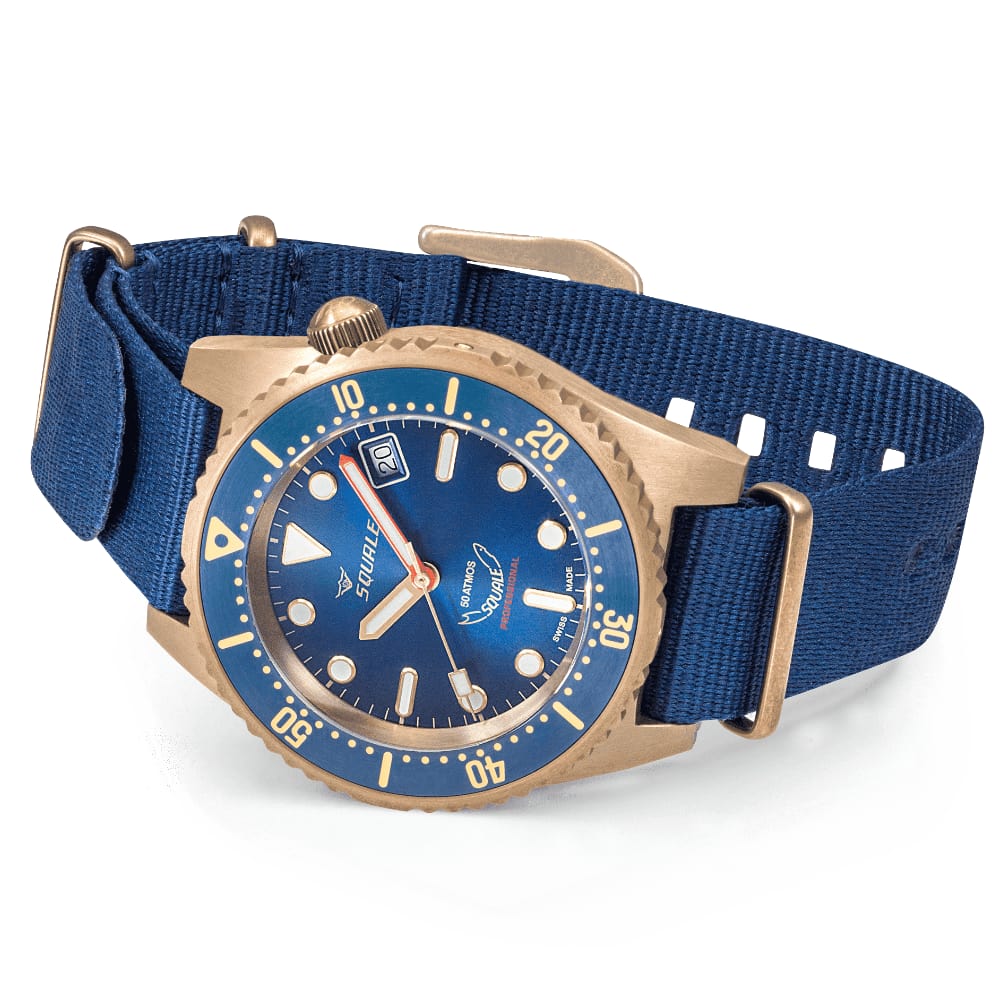 Squale 1521 Bronze 1521BRONBL Textilband Taucheruhr