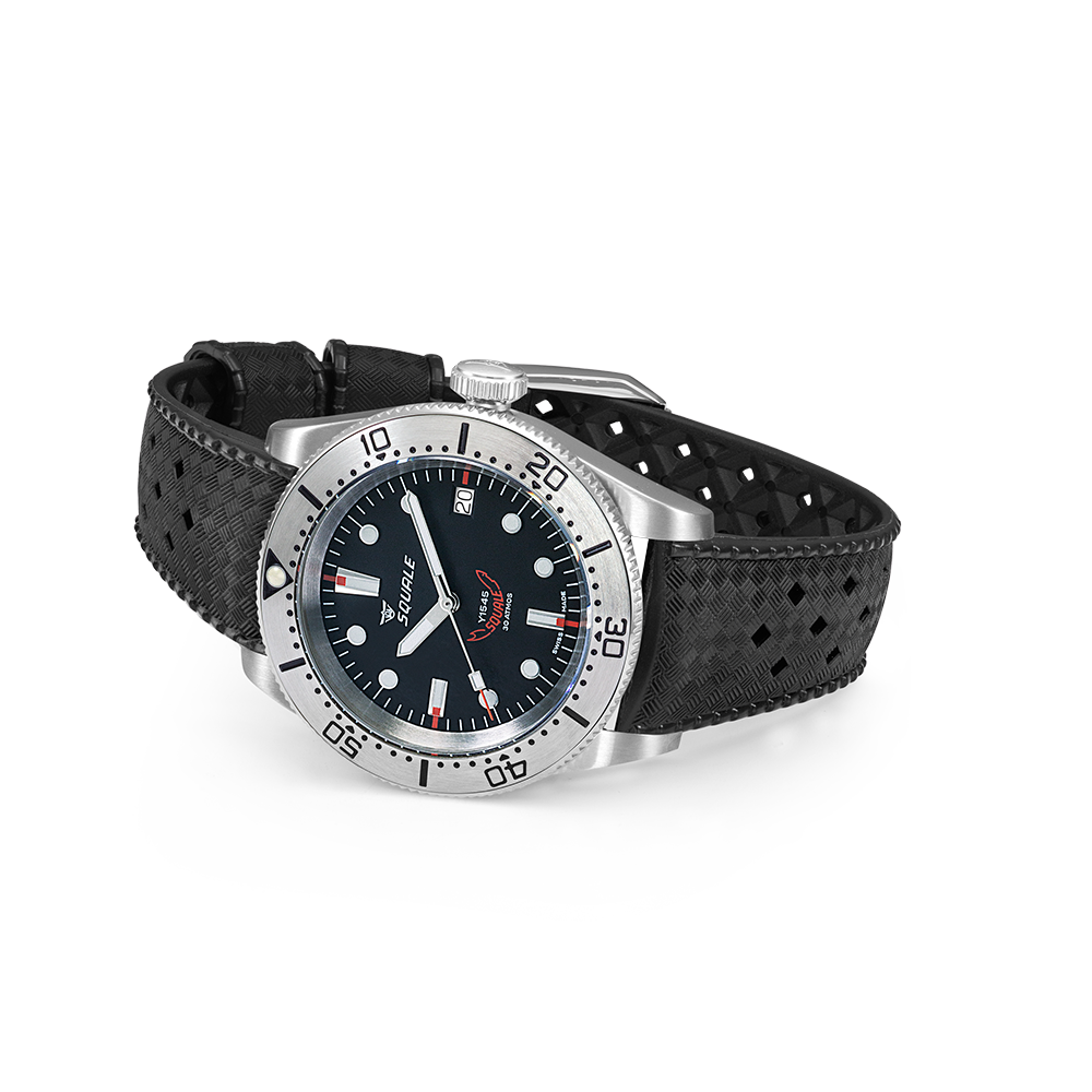 Squale 1545 Black Rubber 1545BKBKC.HT Lederband Taucheruhr
