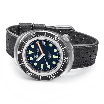 Squale 2002 Black Round Dots 2002.SS.BK.BK.HT Tropical Band Taucheruhr