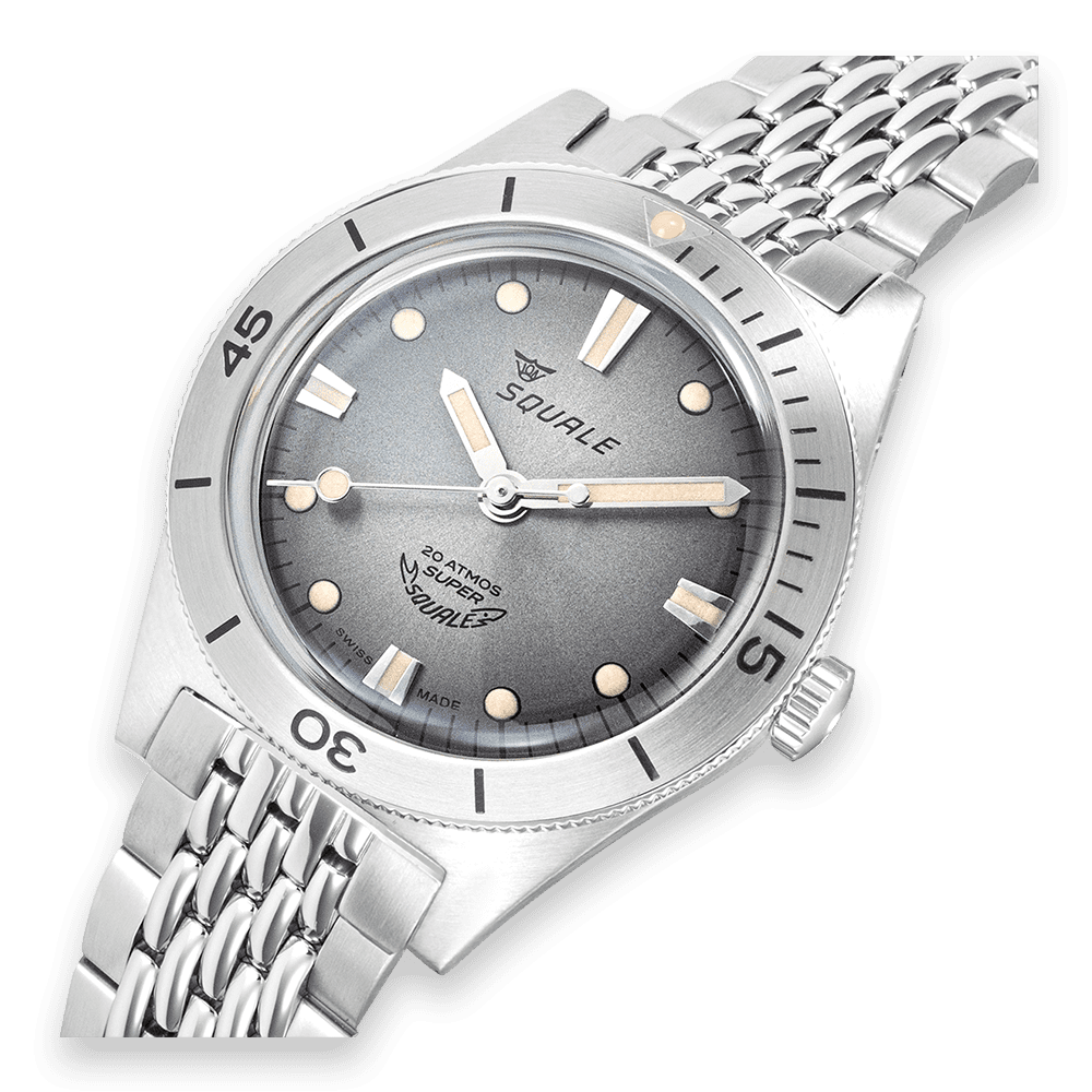 Super Squale Sunray Grey Bracelet SUPERSSG.AC Edelstahlband Taucheruhr