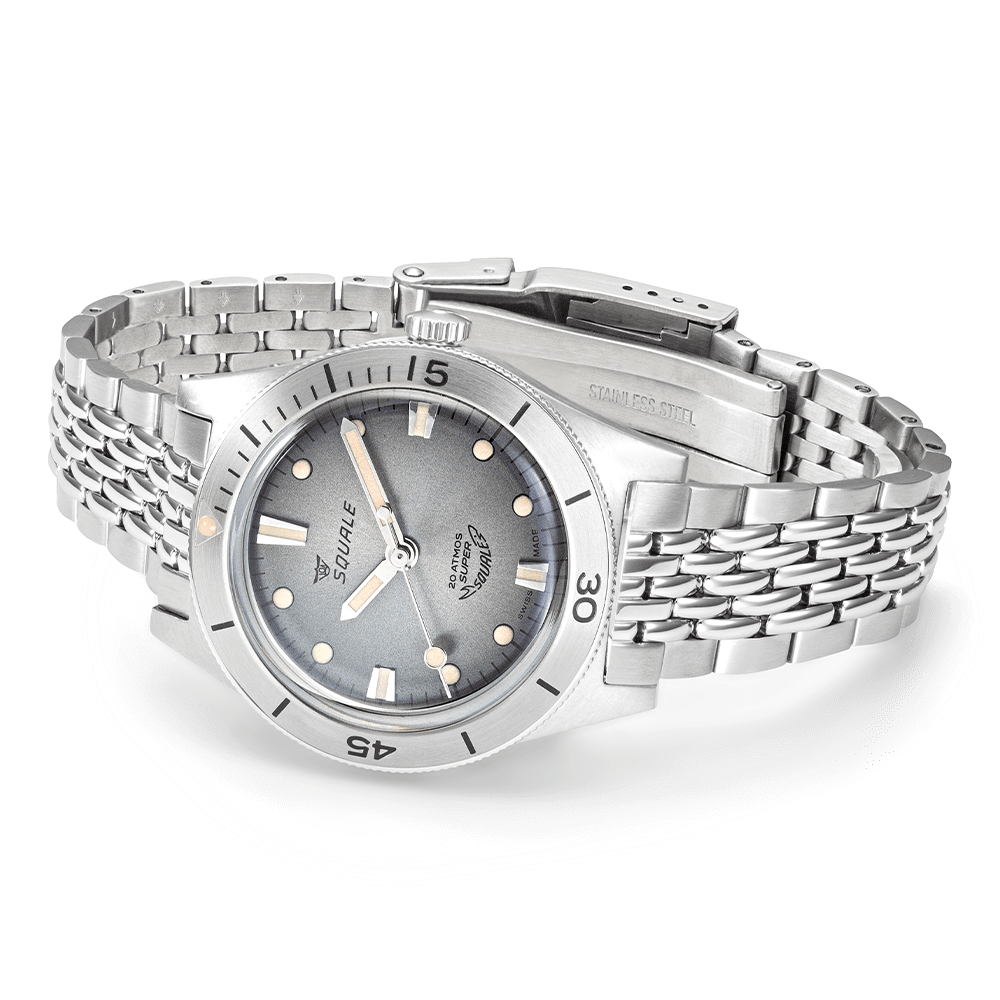 Super Squale Sunray Grey Bracelet SUPERSSG.AC Edelstahlband Taucheruhr