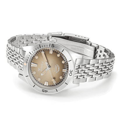 Super Squale Sunray Brown Bracelet SUPERSSBW.AC Edelstahlband Taucheruhr