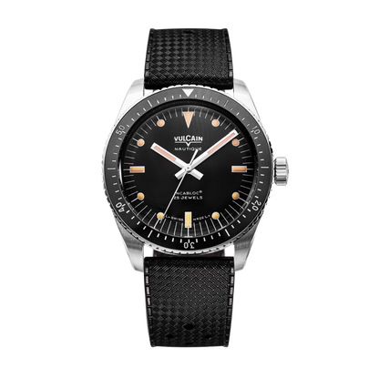 VULCAIN Skindiver Nautique - Black with Khaki Brown Lume