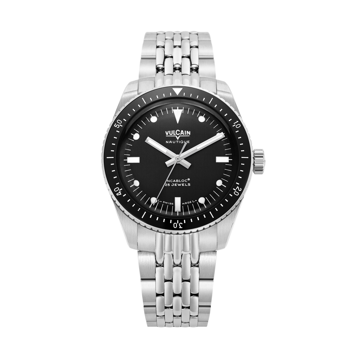 VULCAIN Skindiver Nautique - Black with White Lum