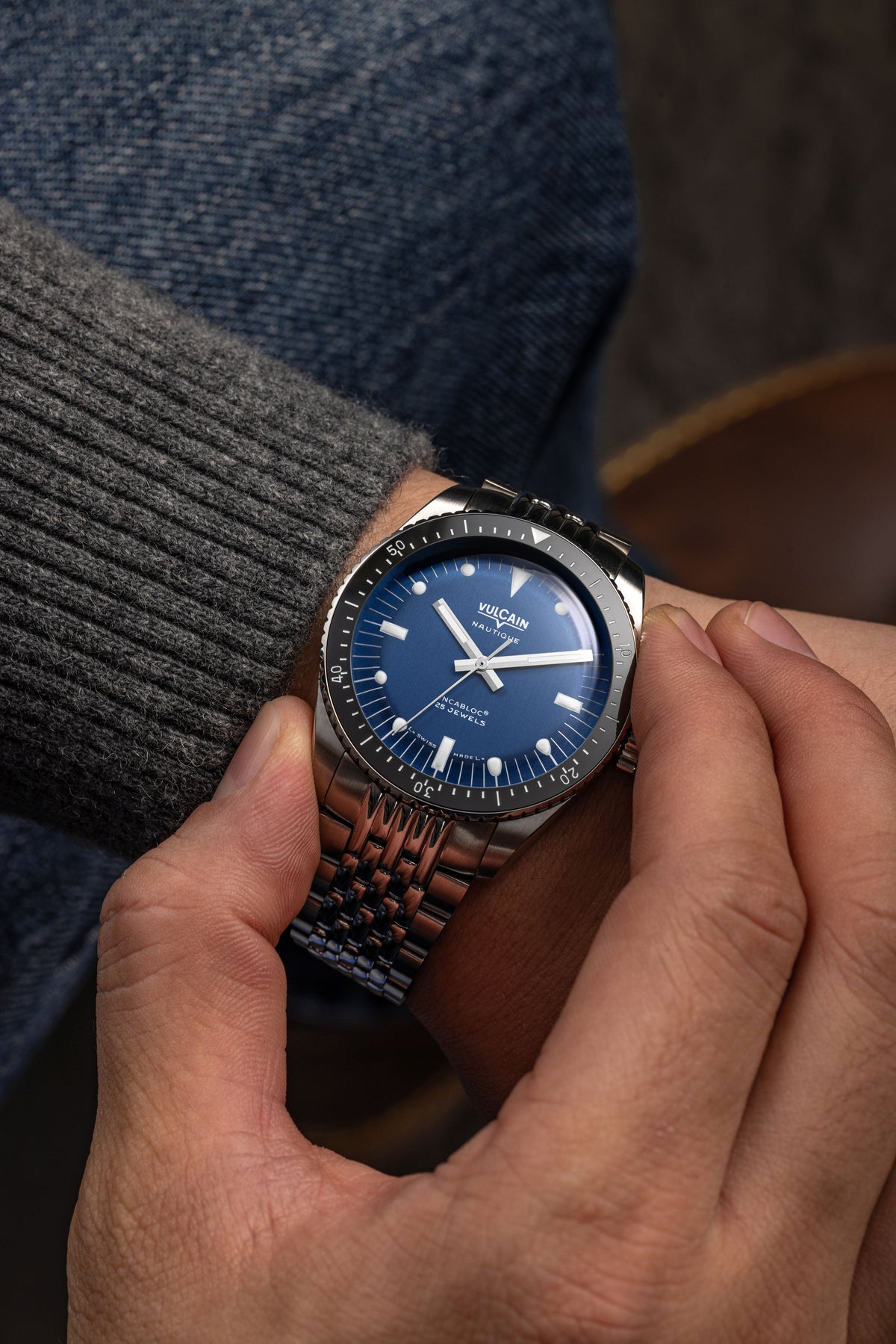 VULCAIN Skindiver Nautique - Blue with White Lum