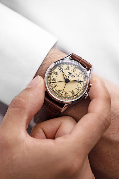VULCAIN Cricket Classique 39 mm - Khaki Brown