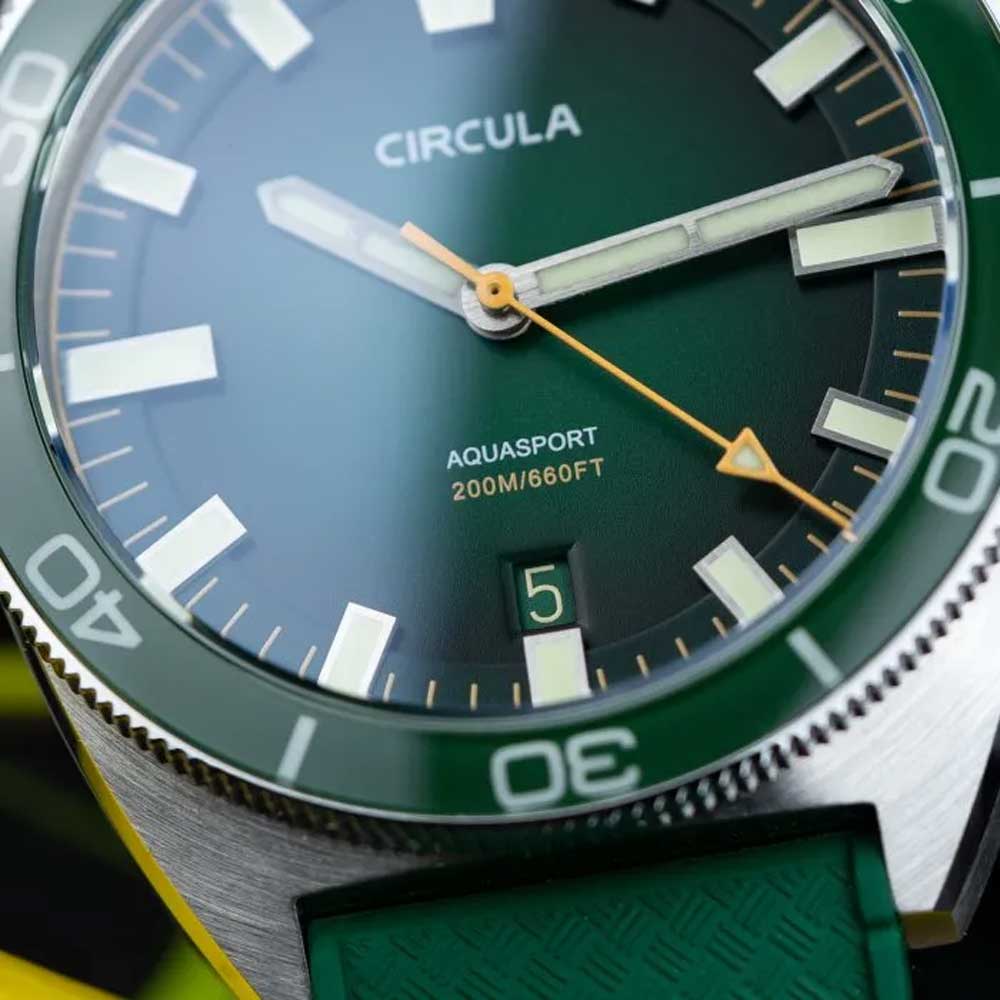 Circula AquaSport II Grün Taucheruhr