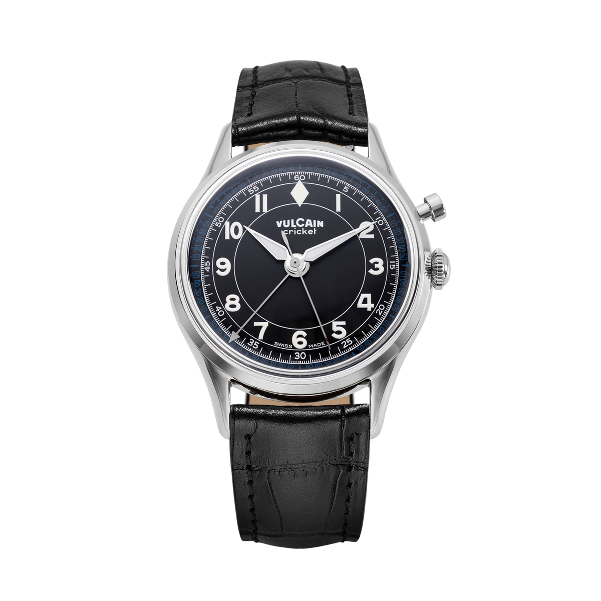 VULCAIN Cricket Classique 36 mm - Black & White/Blue