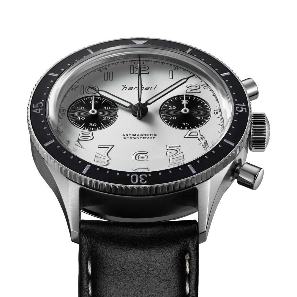 Hanhart 415 ES Panda schwarzes Leder