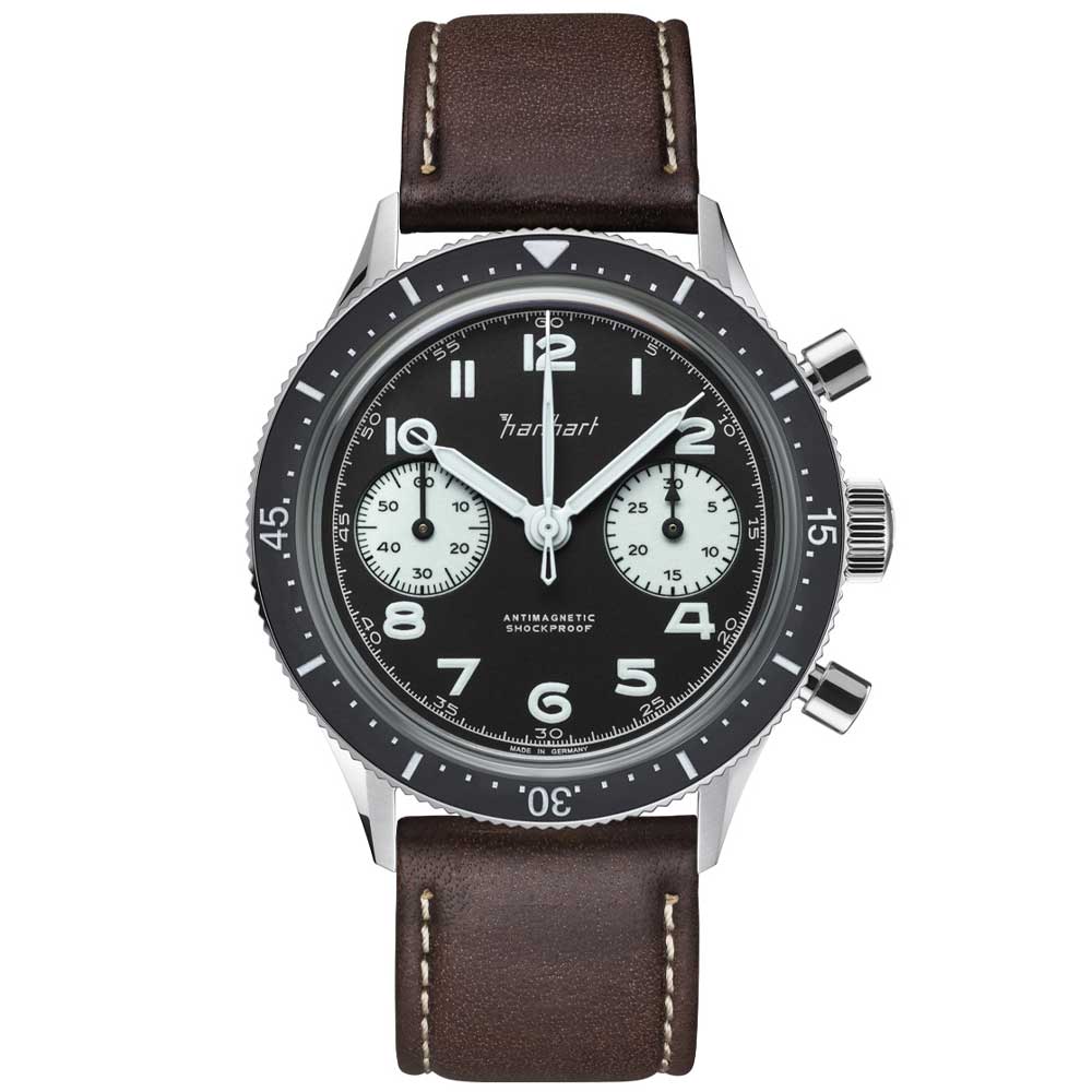 Hanhart 415 ES Reverse Panda dunkelbraunes Leder