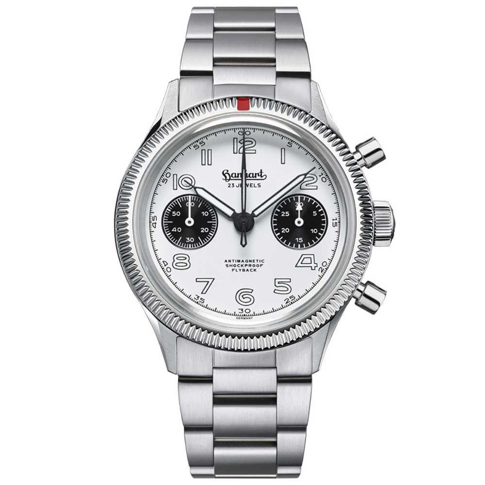 Hanhart 417 ES 1954 Flyback Panda Edelstahl