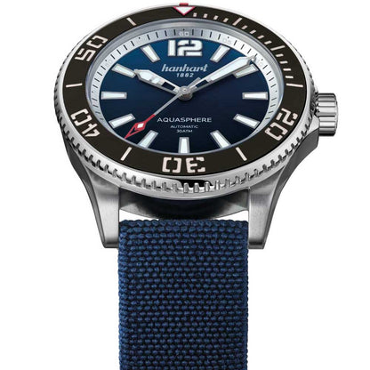 Hanhart AQUASPHERE Ocean Fade, 42mm Schwarze Lünette Textilband