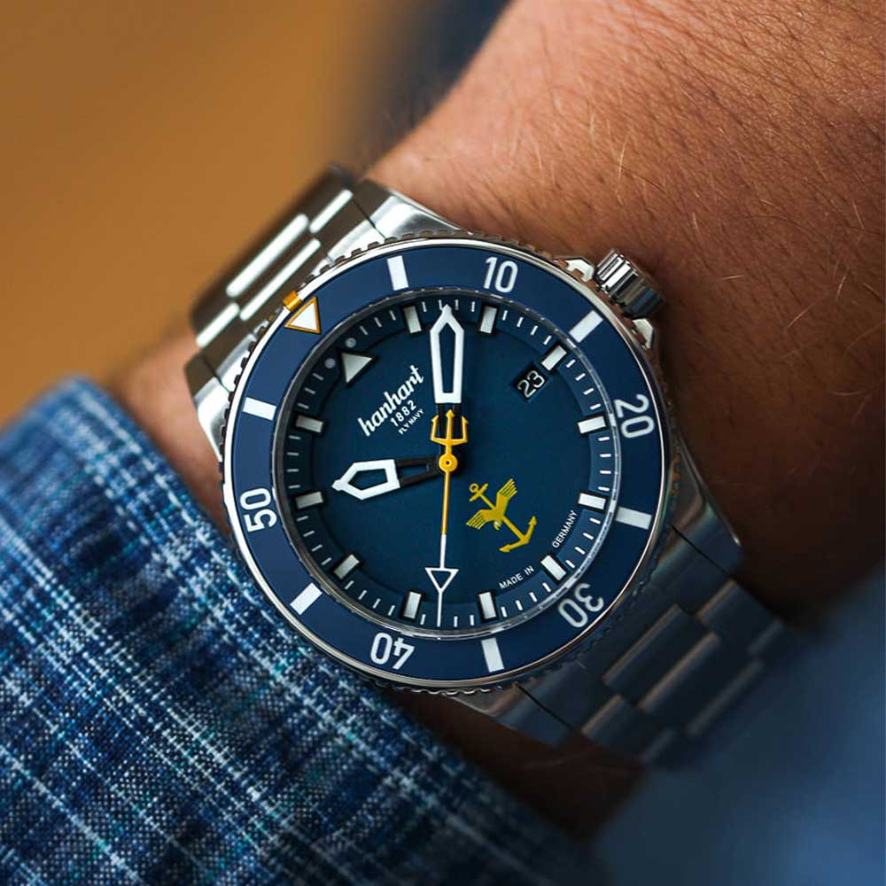 Hanhart FLY NAVY Aerosphere Edelstahl