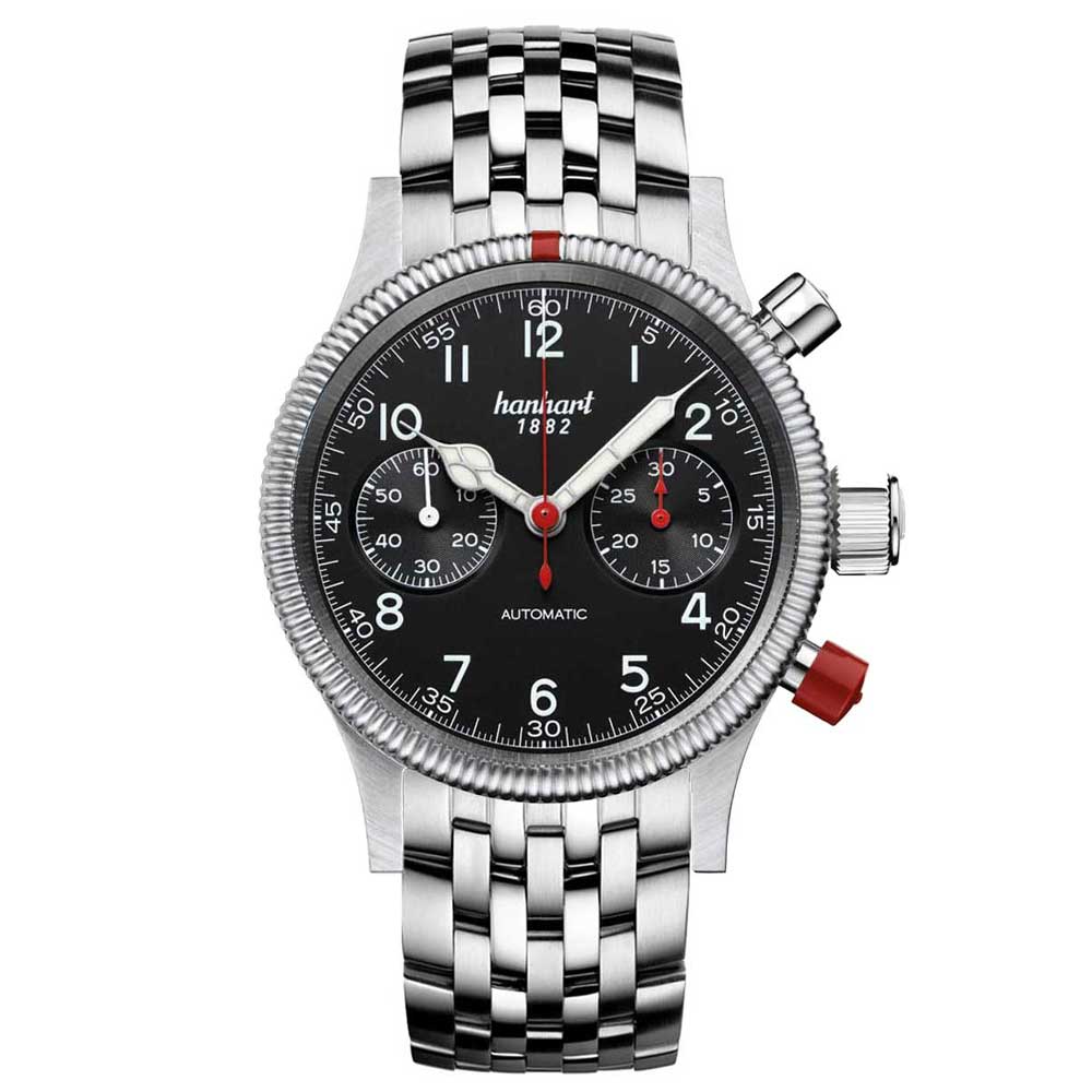 Hanhart PIONEER Mk II schwarz Edelstahl