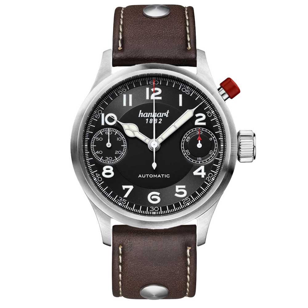 Hanhart PIONEER MonoScope schwarz, glatte Lünette