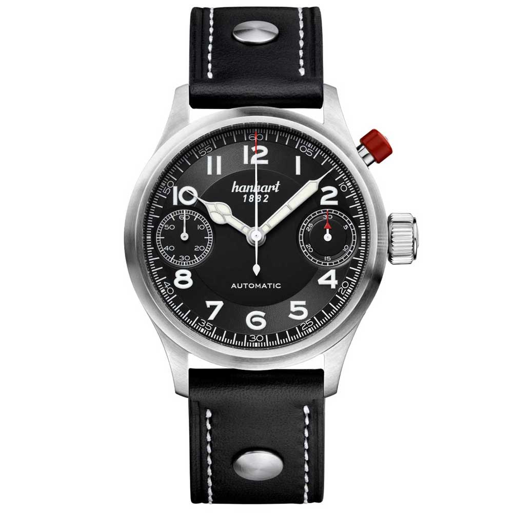 Hanhart PIONEER MonoScope schwarz, glatte Lünette