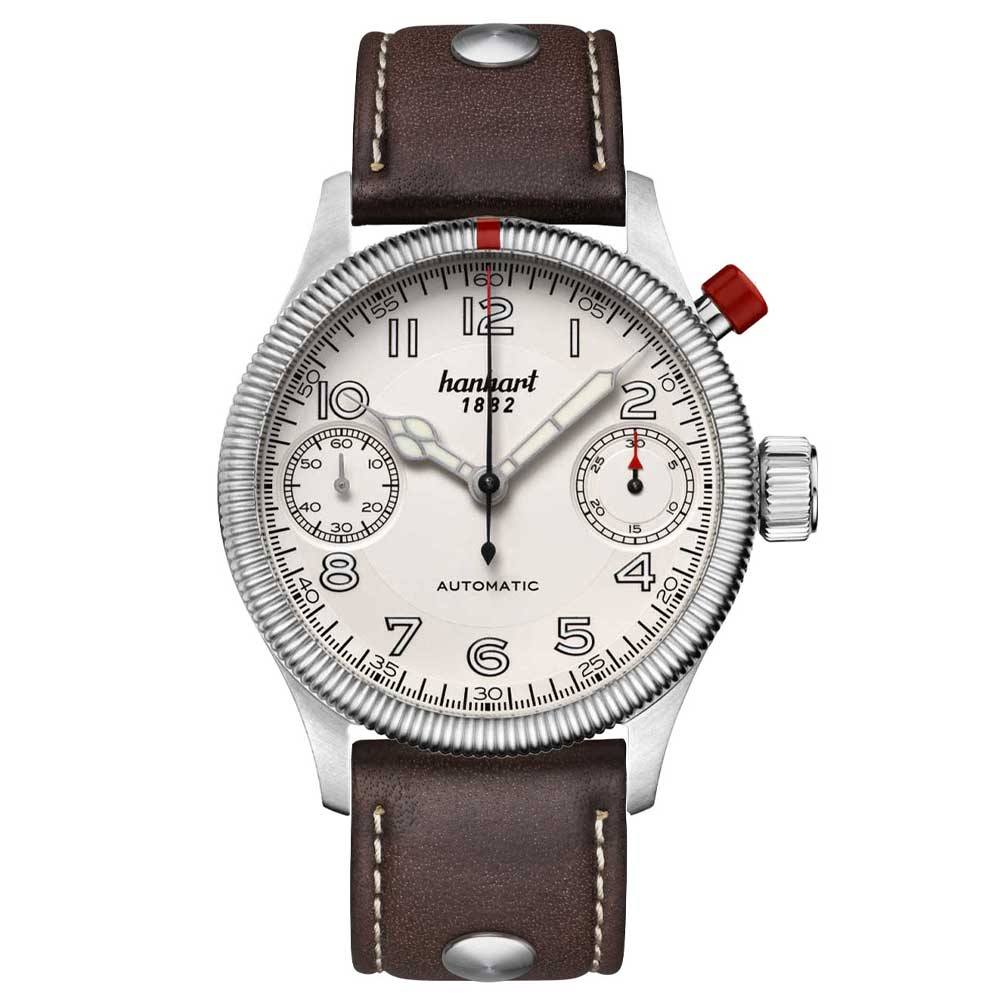 Hanhart PIONEER MonoScope silber, kannelierte Lünette