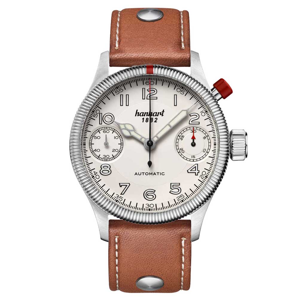 Hanhart PIONEER MonoScope silber, kannelierte Lünette