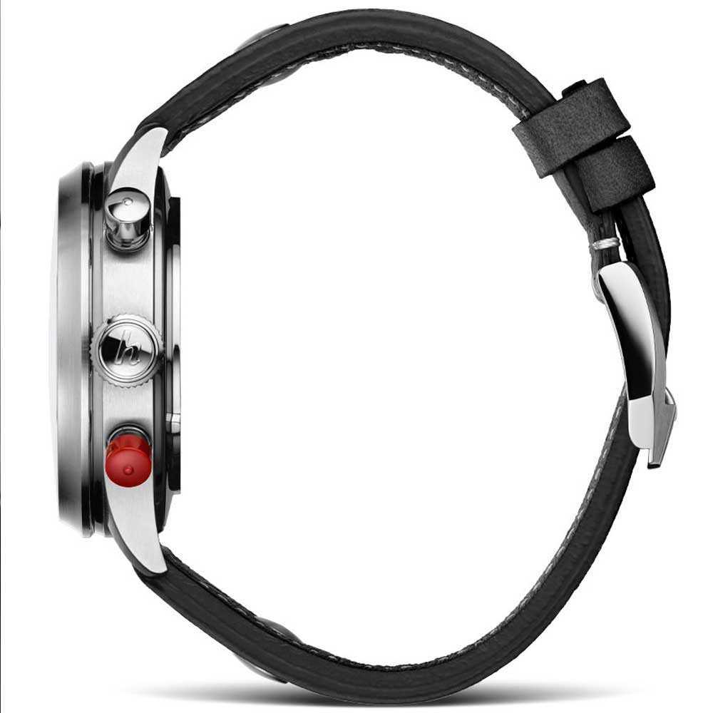 Hanhart PIONEER TwinDicator, altweiß, glatte Lünette