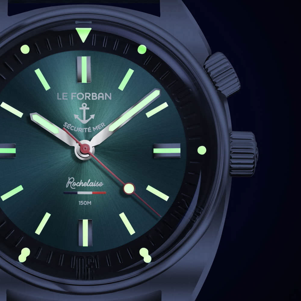 Le Forban Sécurité Mer Rochelaise SuperCompressor Ocean Blue Stahlarmband