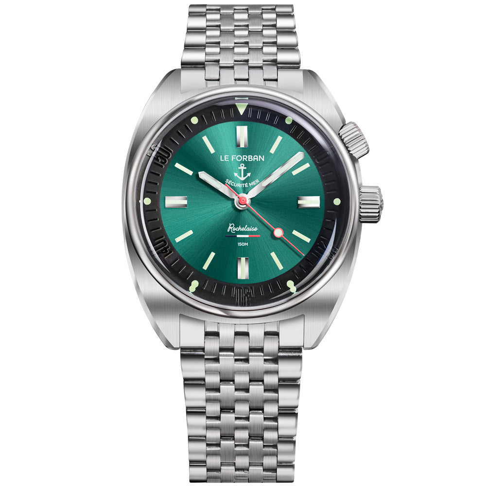 Le Forban Sécurité Mer Rochelaise SuperCompressor Meeresgrün Stahlarmband