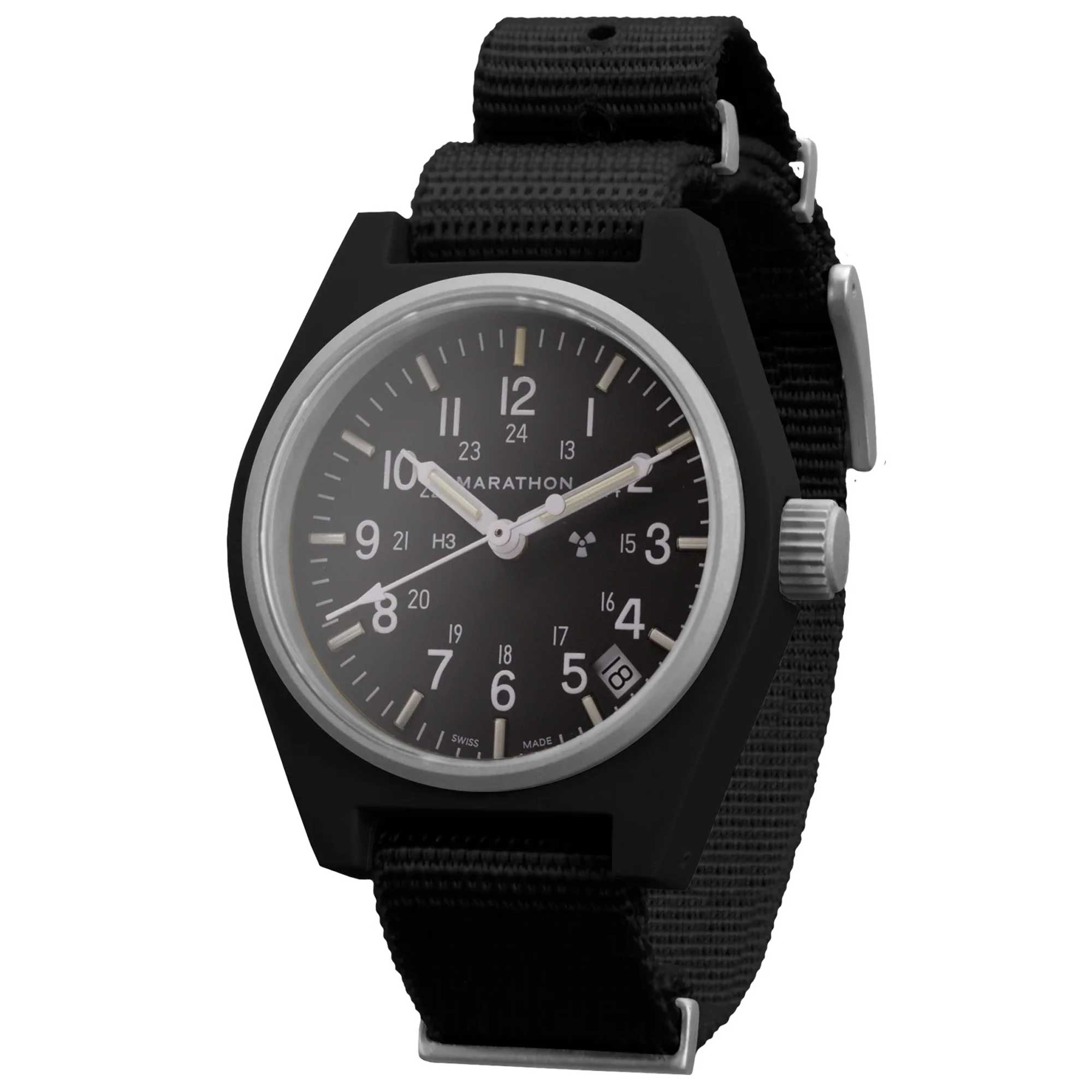MARATHON 34mm Black General Purpose Quartz GPQ With Date – WW194015BK