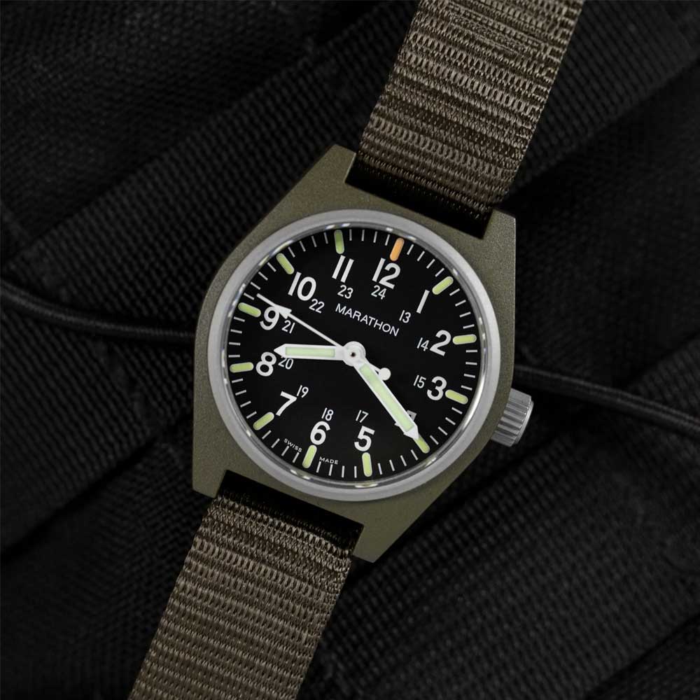 MARATHON 34mm salbeigrüner Allzwegquarz mit MARAGLO WW194009SG-0103