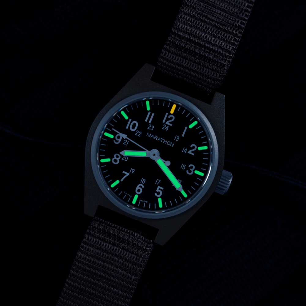 MARATHON 34mm salbeigrüner Allzwegquarz mit MARAGLO WW194009SG-0103