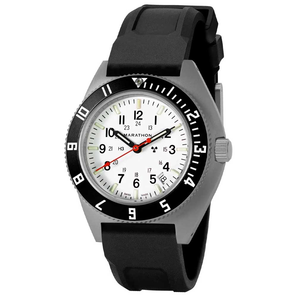 MARATHON SSNAV Arctic Steel Navigator Quarz – White Dial With Date – WW194013SS