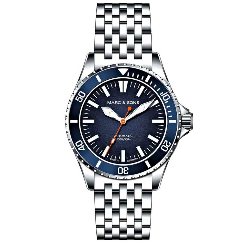 MARC & SONS Blue 42mm Serie Professional IV MSD-049-02-S