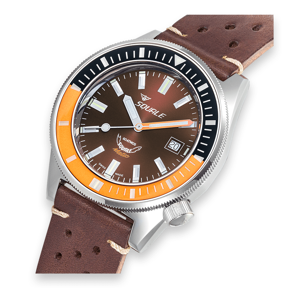 Squale Matic Chocolate Leather MATICXSD.PTS Lederband Taucheruhr