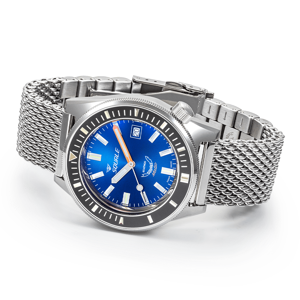 Squale Matic Dark Blue Mesh MATICXSB.ME22 Milanaise Edelstahlband Taucheruhr