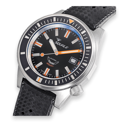 Squale Matic Satin Black Rubber MATICXSG.HT Tropical Band Taucheruhr