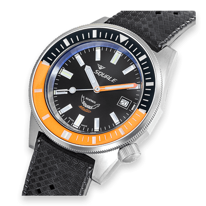 Squale Matic Satin Orange Rubber MATICXSC.HT Tropical Band Taucheruhr