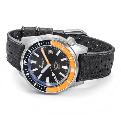 Squale Matic Satin Orange Rubber MATICXSC.HT Tropical Band Taucheruhr