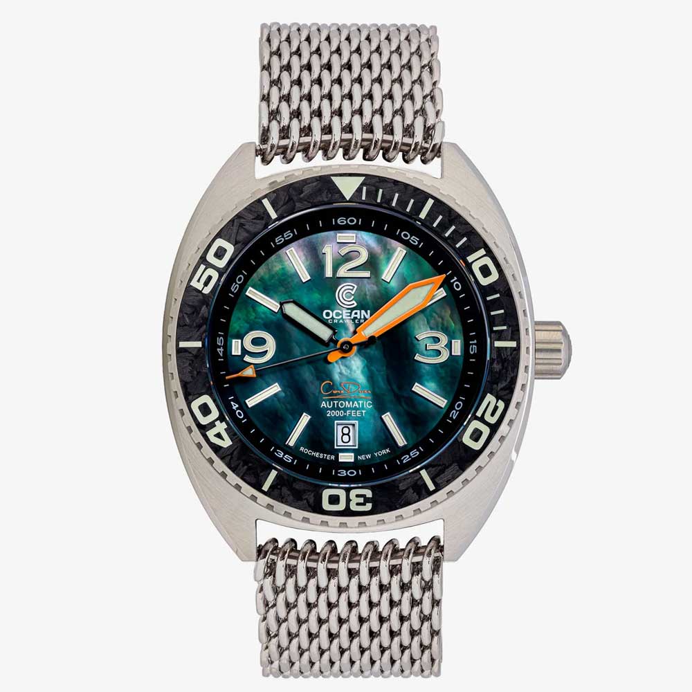 Ocean Crawler Core Diver - Black Mother of Pearl - Carbon Fiber Bezel