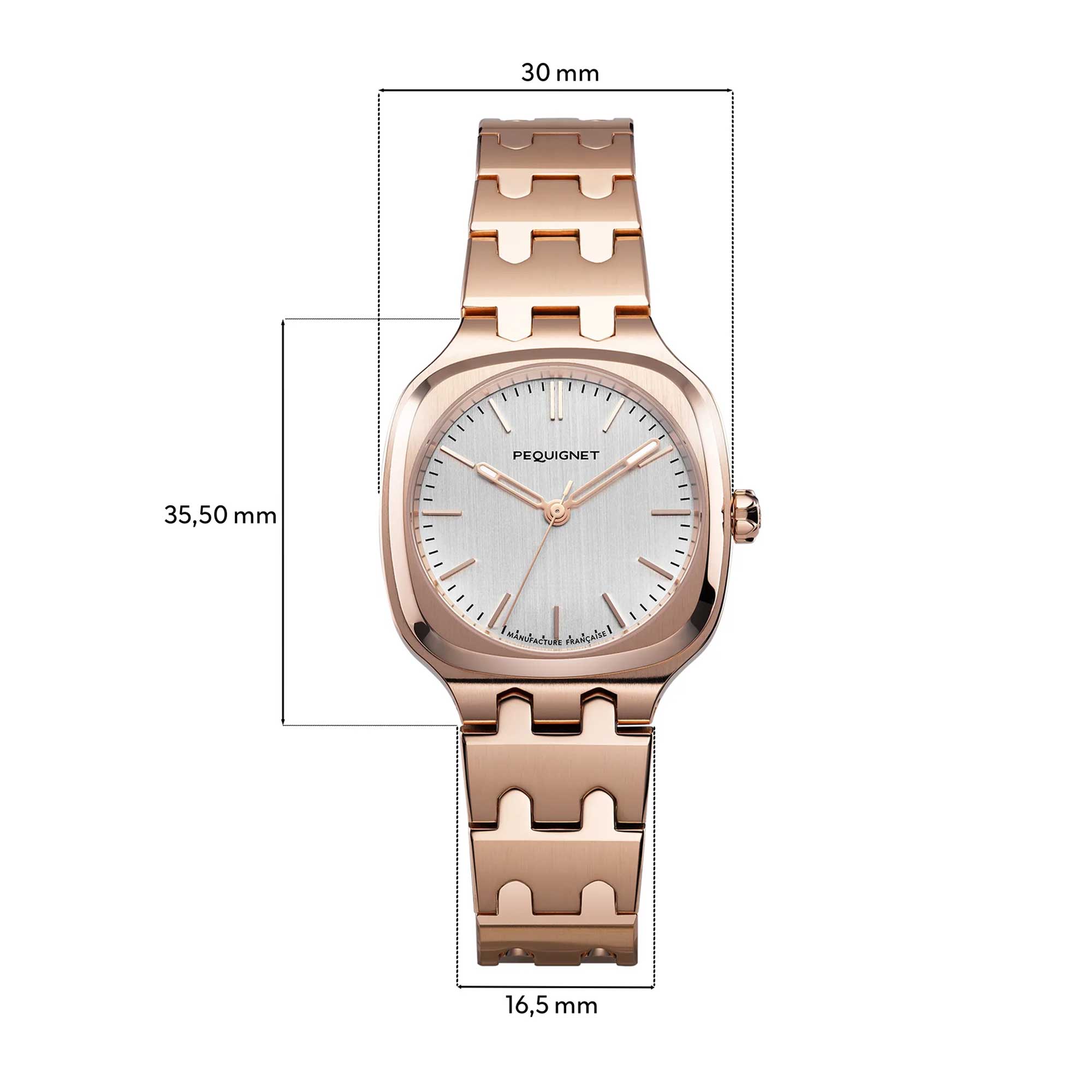 PEQUIGNET CONCORDE GOLD WATCH 5N rose gold case, silver dial 9043333