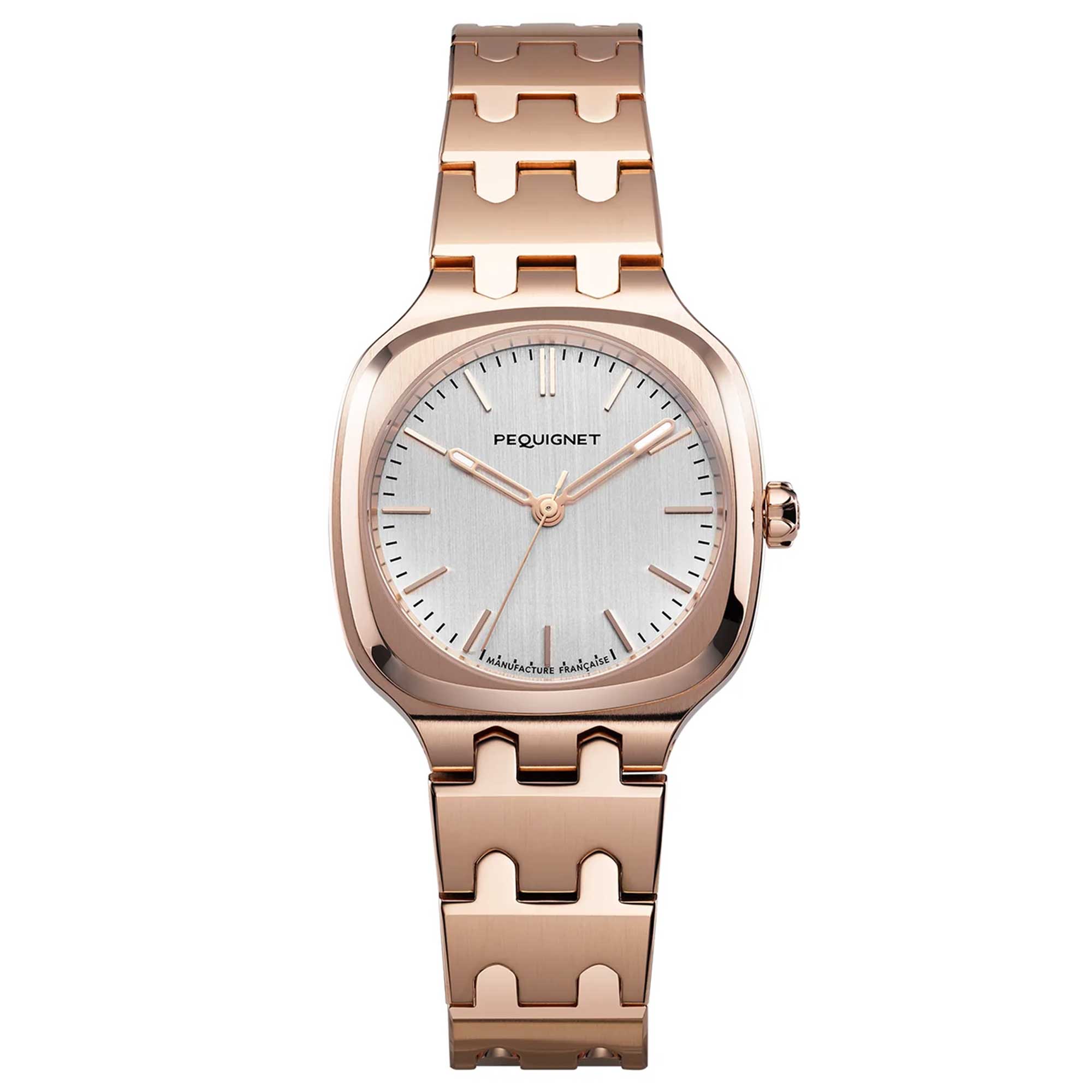 PEQUIGNET CONCORDE GOLD WATCH 5N rose gold case, silver dial 9043333