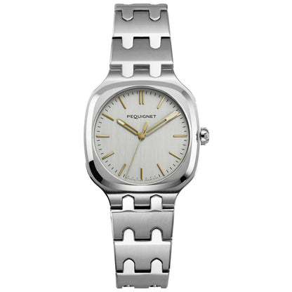 PEQUIGNET CONCORDE HORLOGE Zilveren wijzerplaat met gouden indexen 9042333