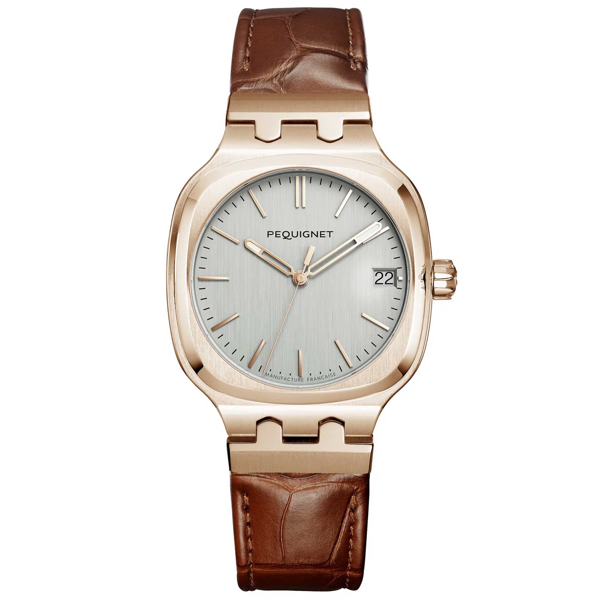 PEQUIGNET GOLD CONCORDE WATCH Gold case, Silver dial with gold index 9047438