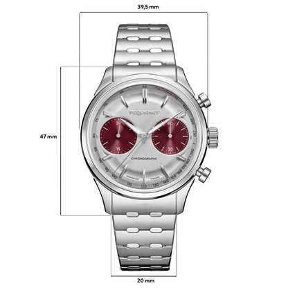 Pequignet ROYALE PARIS CHRONO WATCH red - 39,5 MM