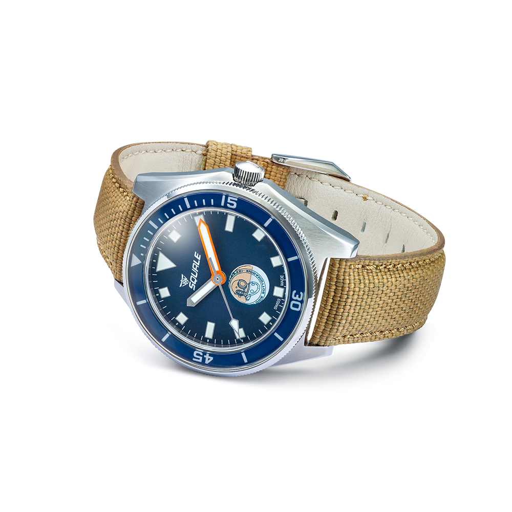Squale Galeazzi Artiglio am sandfarbenen Mikrofaserarmband