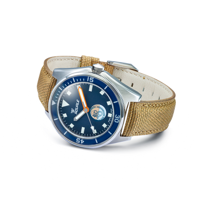 Squale Galeazzi Artiglio am sandfarbenen Mikrofaserarmband