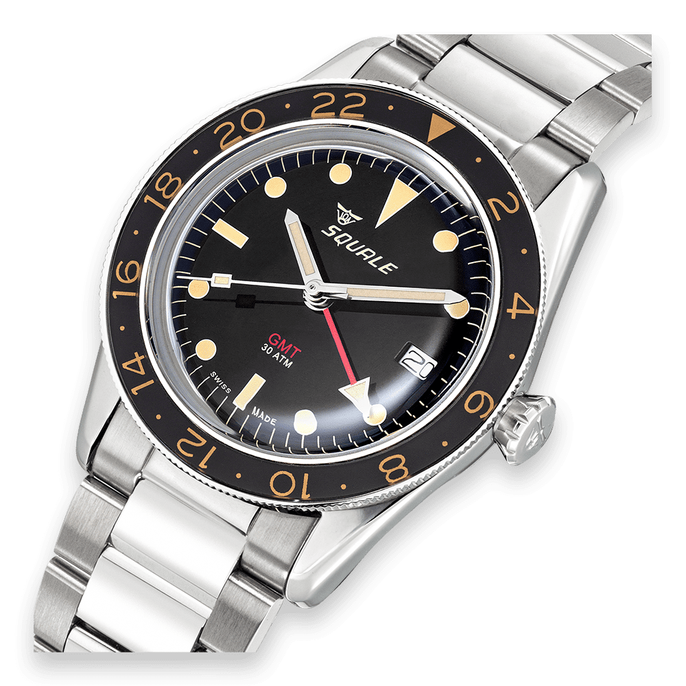 Squale Sub-39 GMT Vintage SUB-39GMTV.BR22 Edelstahlband GMT-Taucheruhr