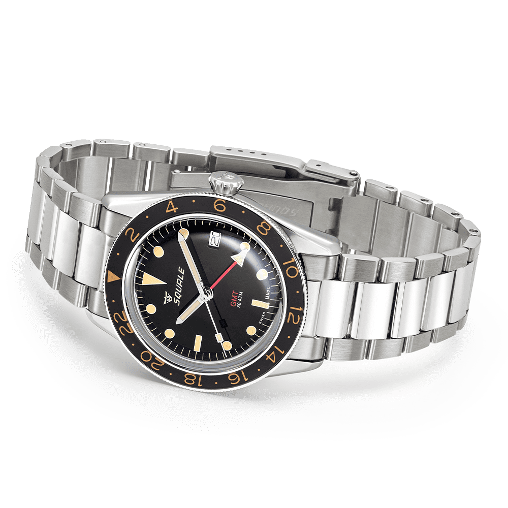 Squale Sub-39 GMT Vintage SUB-39GMTV.BR22 Edelstahlband GMT-Taucheruhr